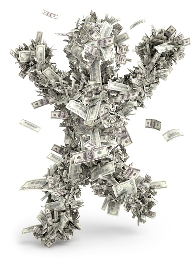 Person made out of money showcasing that you can get cash when trading in tires and wheels at Mr. Wheel and Tires in Bakersfield, CA