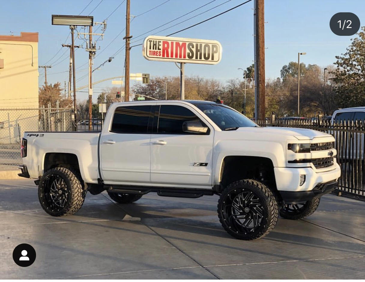 Chevy Z71 off-road truck with custom wheels
